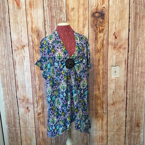 Women’s New Directions Bundle of two Multicolor Size 3x Paisley Asymmetric Tunic - Picture 8 of 13